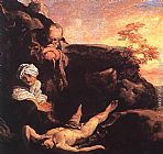 Johann Liss Abel Mourned by his Parents painting